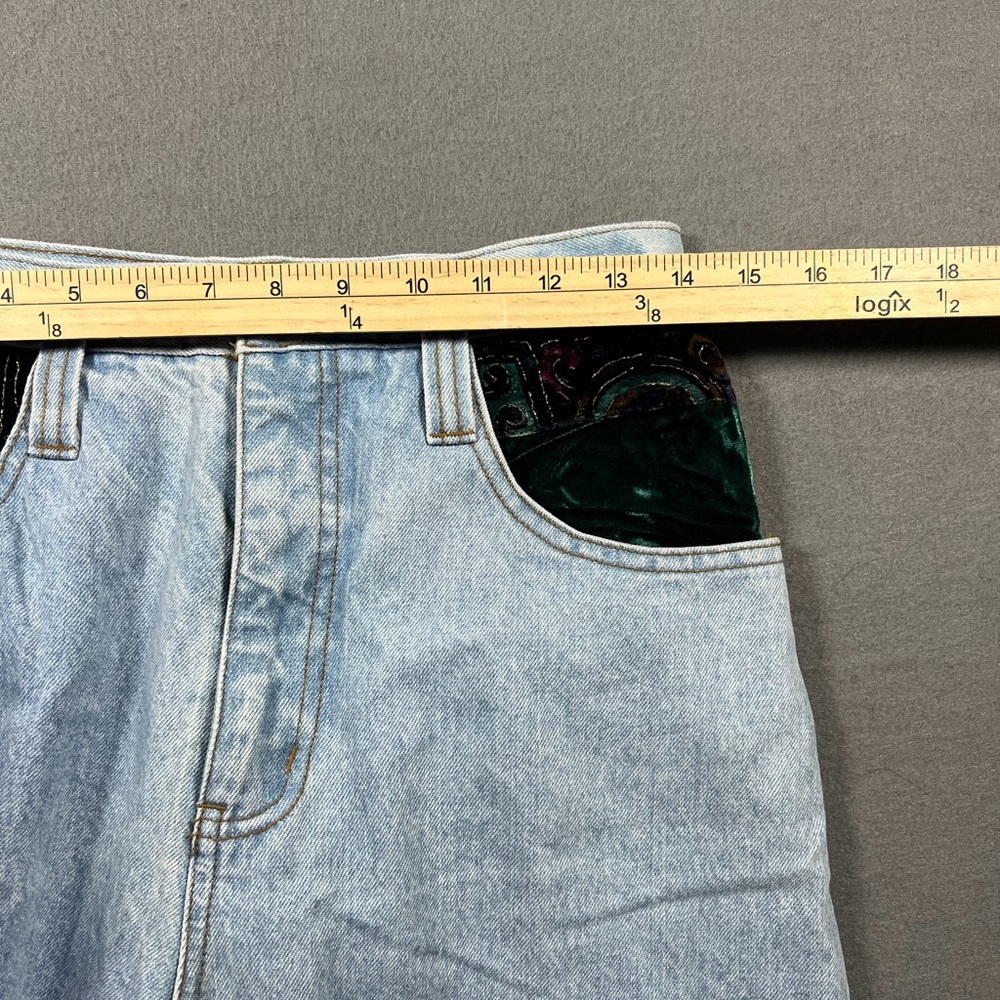 Vintage 1990s Basic Blues Patchwork Light Wash De… - image 8